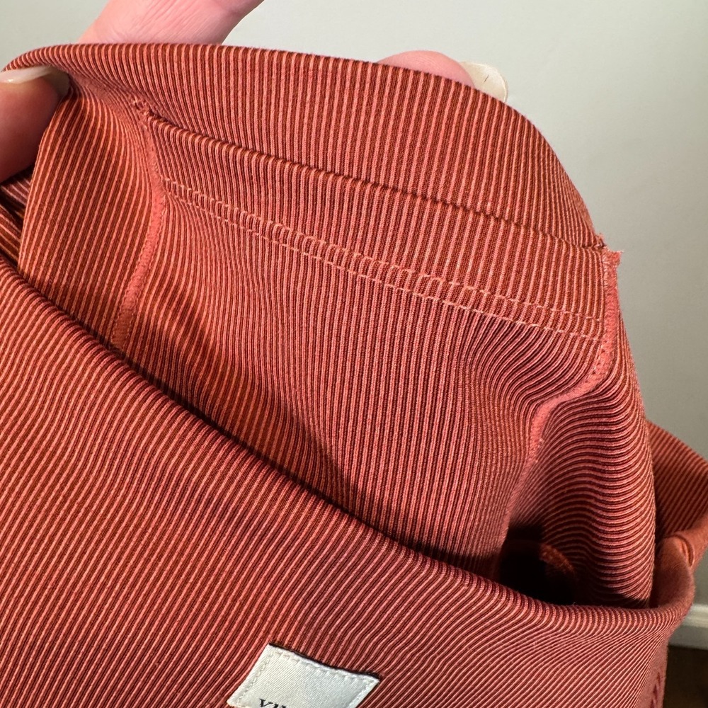 VUORI Lux Rib Studio Leggings Cinnamon Heather Burnt Orange Yoga Size XSmall XS? - Picture 5 of 6